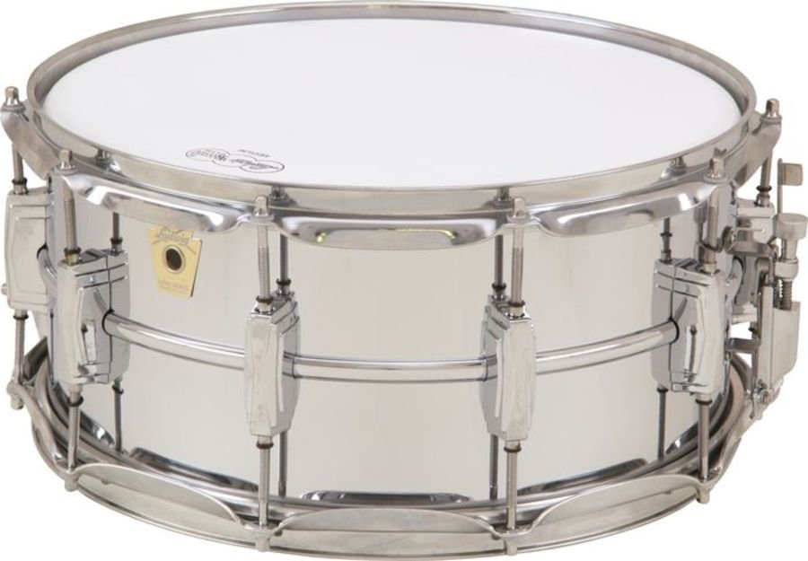 Ludwig LB402B 6.5x14 Chrome Plated Brass Shell Snare Drum Supra-Phonic Snares