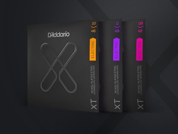 Amazon.com: D'Addario Guitar Strings - XT Nickel Coated Electric Guitar Strings - XTE1149 - Extended String Life with Natural Tone & Feel - For 6 String Guitars - 11-49 Medium : Everything Else