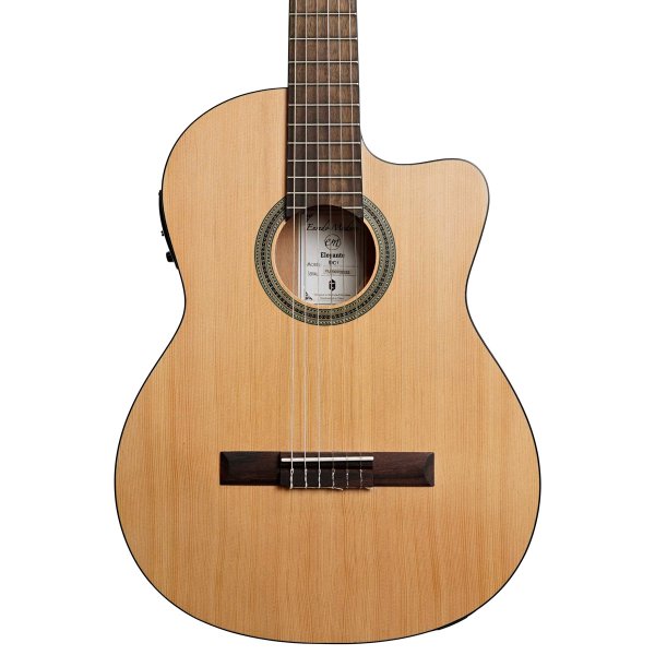 Tanglewood EM DC Thinline Classical Acoustic Electric Guitar Nylon with Bag
