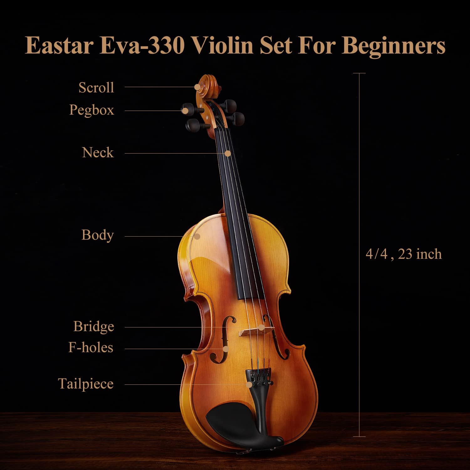 Eastar EVA-330 Full-Size 4/4 Violin Set For Beginner Student with Hard  Case, Rosin, Shoulder Rest, Bow, Clip-on Tuner, Extra Strings : Amazon.ca:  Musical Instruments, Stage & Studio