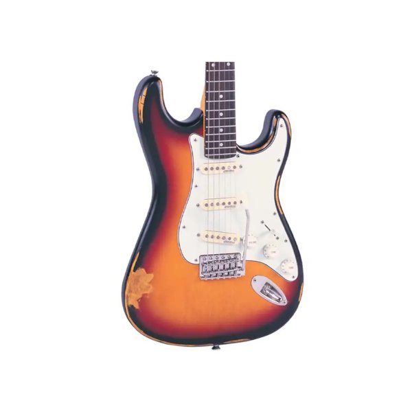 Vintage VMRSSB ICON Electric Guitar Distressed Sunburst