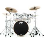 PDP Concept Maple PDCM2217PW Pearlescent White Lacquer 7 Piece Drum Kit