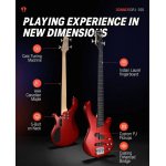 Donner DPJ 100R 4 String PJ Style Electric Bass Full Size for Beginner with Bag, Guitar Strap, Guitar Cable, Red - Gambar 2