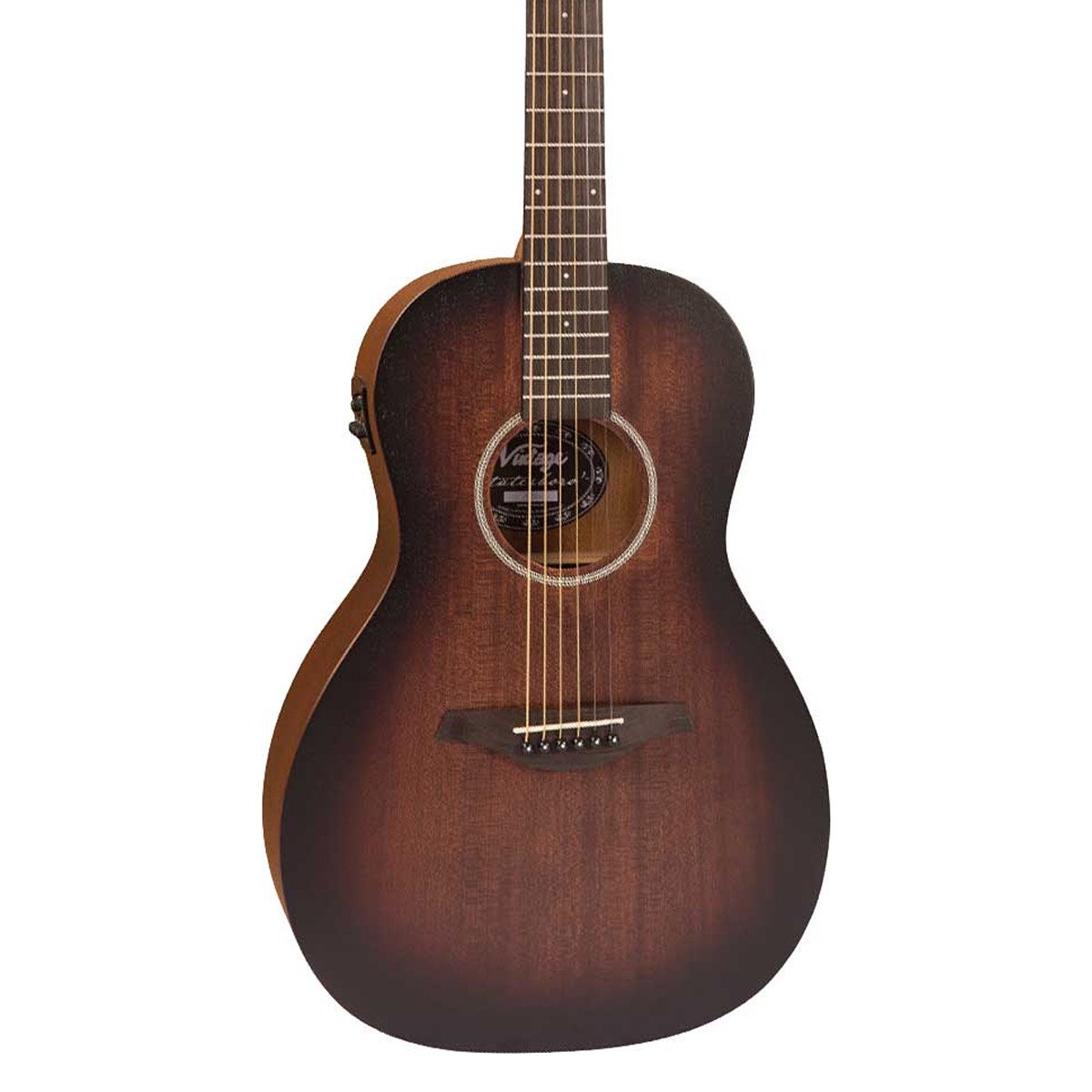 Vintage VEWK Statesboro Paul Brett Parlour Electric Acoustic Guitar Whisky Sour Vintage VEWK Statesboro Paul Brett Parlour Electric Acoustic Guitar Whisky Sour