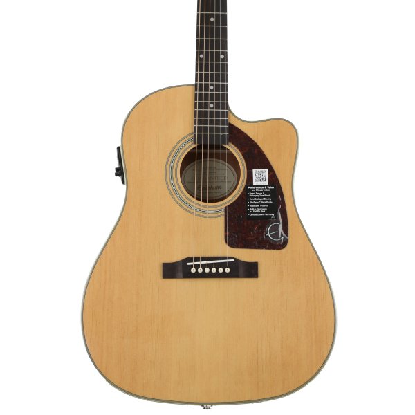 Epiphone AJCE Deluxe String RH Acoustic Electric Guitar with Case Natural