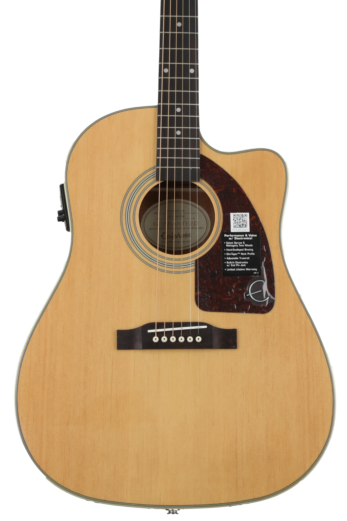 Epiphone AJCE Deluxe String RH Acoustic Electric Guitar with Case Natural Epiphone AJCE Deluxe String RH Acoustic Electric Guitar with Case Natural