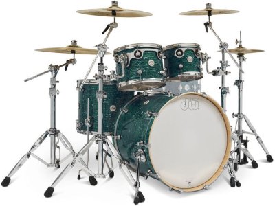 DW Design 6 Piece Drum Set, Strata Green