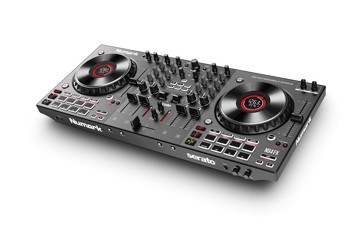 Numark NS4FX DJ controller angle view