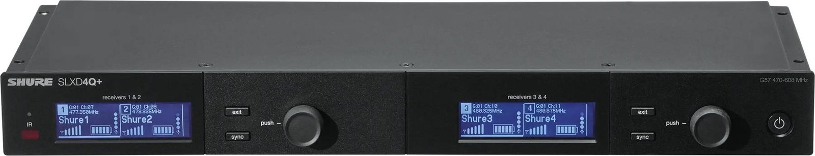 Shure SLXD4Q+-G57 Quad Channel Wireless Receiver 470 - 608 MHz - Canada's  Favourite Music Store - Acclaim Sound and Lighting