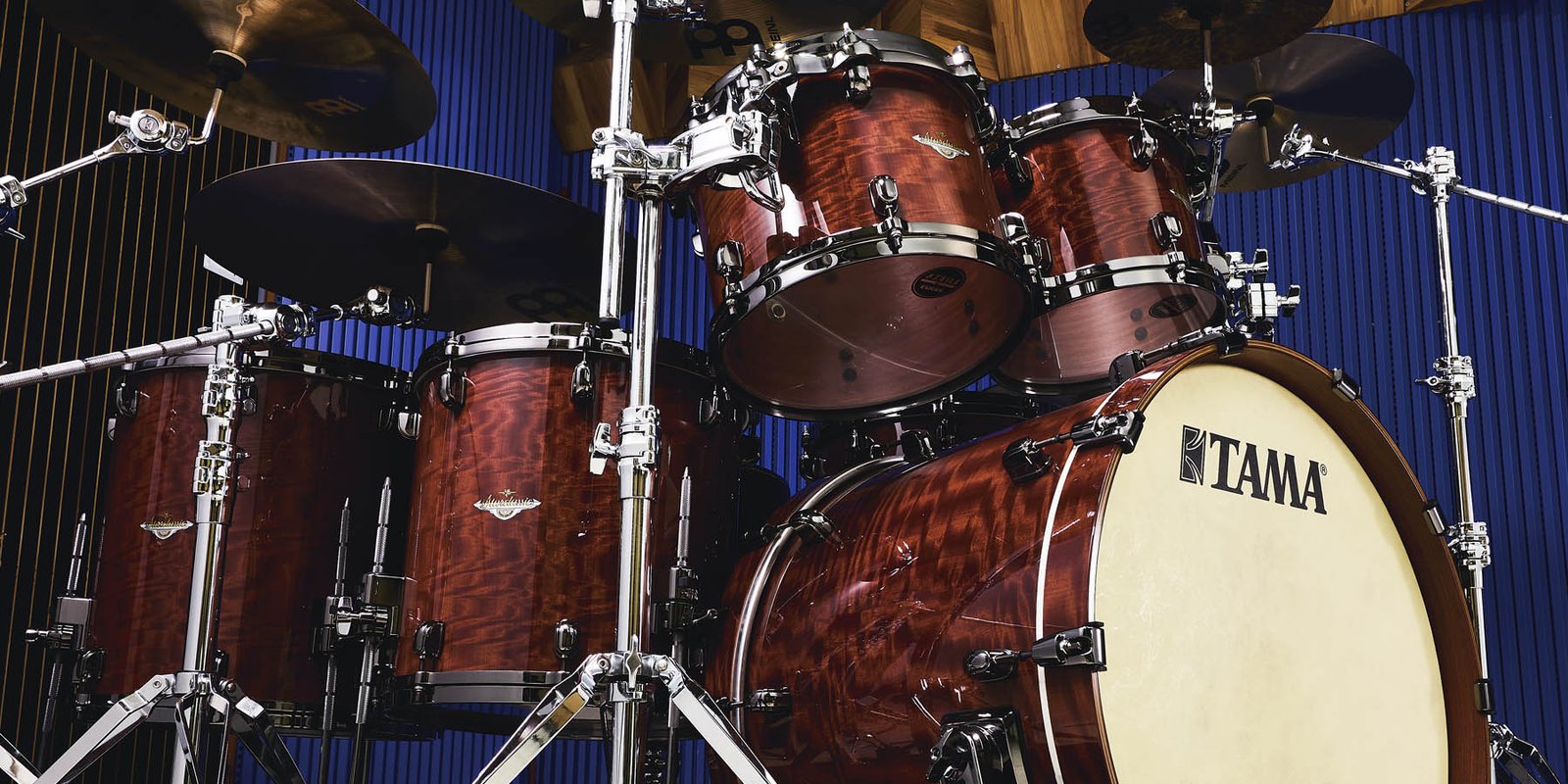 TAMA Drums | Starclassic Bubinga Drum Kit with Figured African Cherry Outer  Ply -Limited Product-