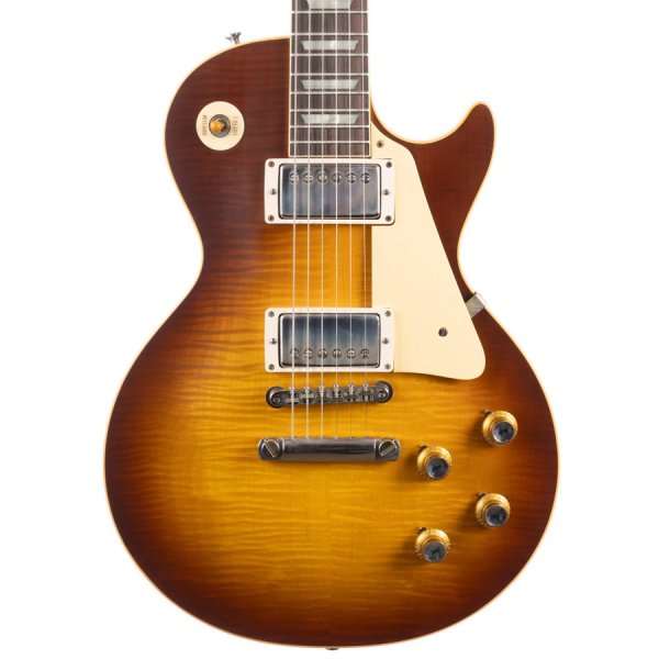 Gibson Custom 1960 Les Paul Standard Reissue VOS Electric Guitar with Case, Iced Tea Burst