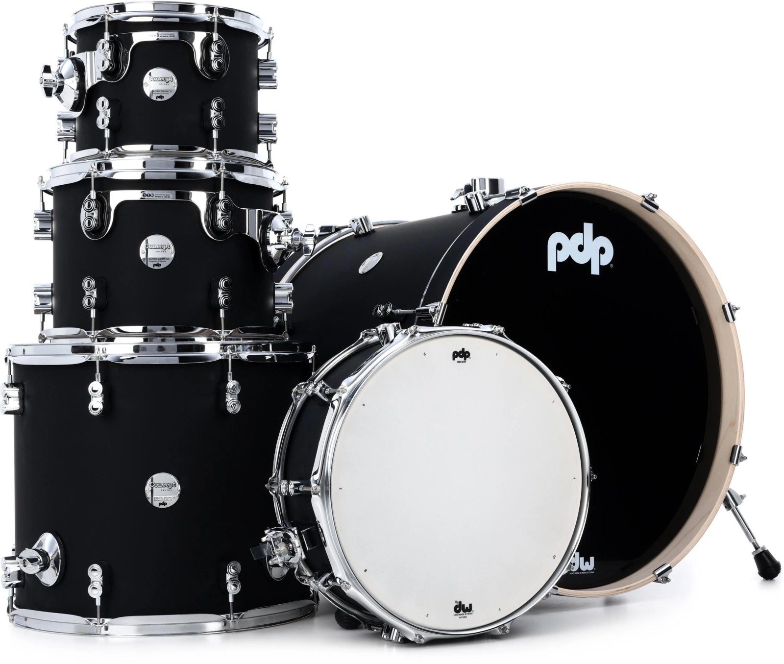 PDP Concept Maple 5-piece Shell Pack - Satin Black | Sweetwater