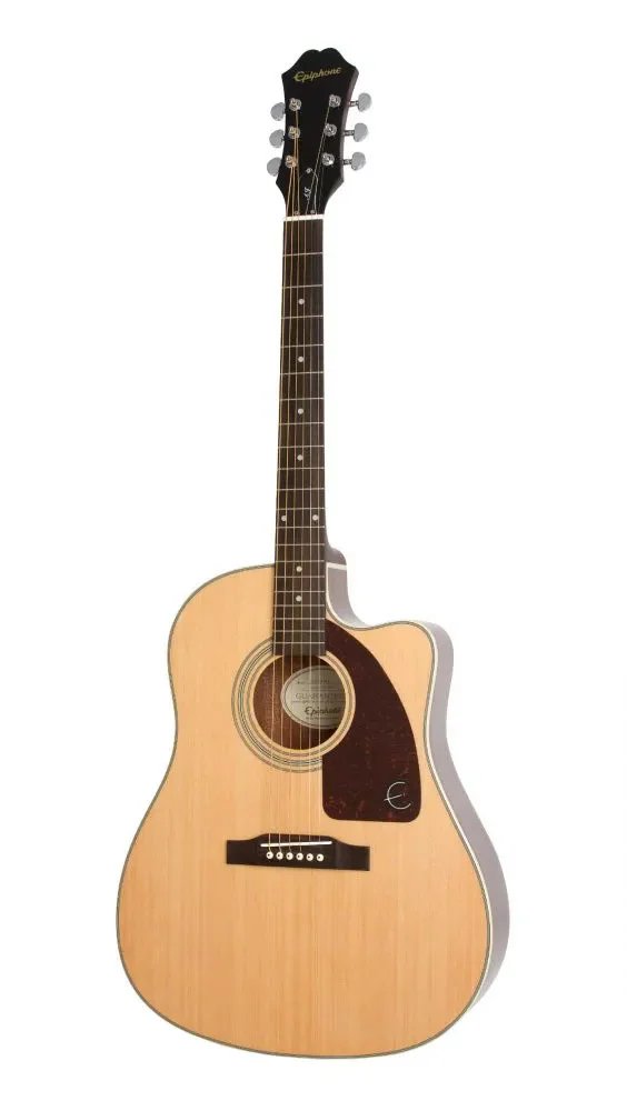 Epiphone AJ210CE Deluxe 6 String RH Acoustic Electric Guitar with Case, Natural