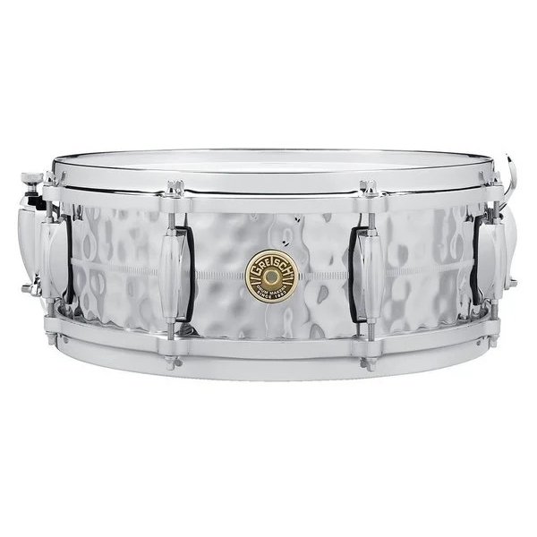 Gretsch G4160HB Hammered Chrome Over Brass 5" x 14" Snare Drum, Made in USA