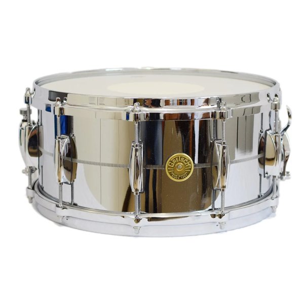 Gretsch G4164 USA Chrome Over Brass 6.5" x 14" Snare Drum, Made in USA