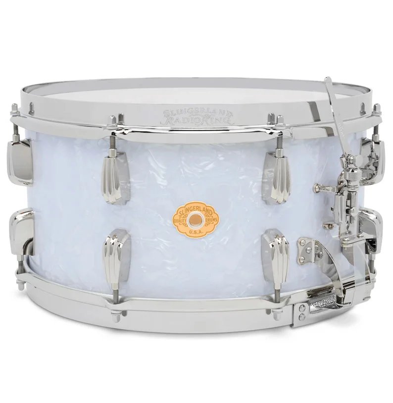 Slingerland Radio King Solid Maple 7"x14" Limited Edition Snare Drum, White Marine Pearl