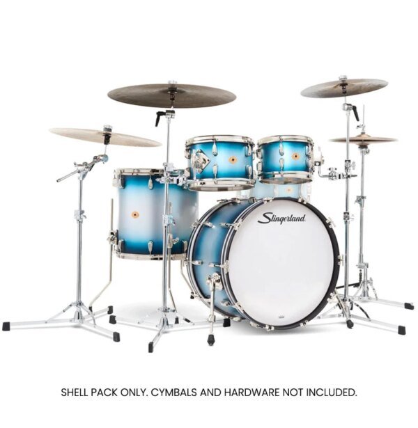 Slingerland Radio King 4 Piece Shell Pack, Blue and Silver Lacquer