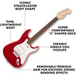 products Squier Debut Strat specs red