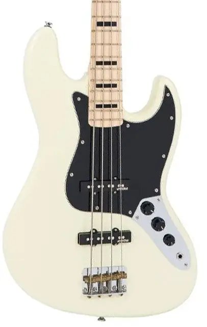 Vintage VJ74MVW ReIssued Maple Fingerboard Bass,Vintage White