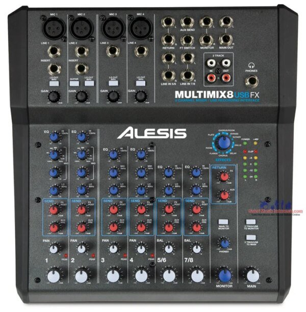 Alesis MultiMix 8 USB FX 8-Channel Mixer with Effects & USB Audio Interface