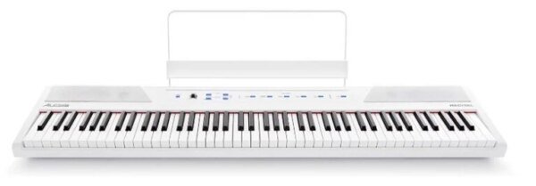 Alesis Recital 88 Key Digital Piano Keyboard with Semi Weighted Keys for Beginners, White