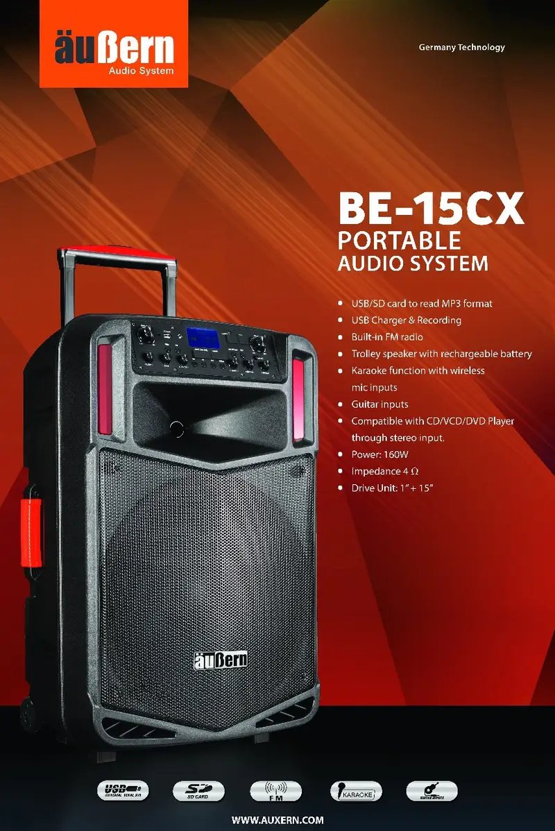 Aubern BE15CX Portable Amplifier Wireless