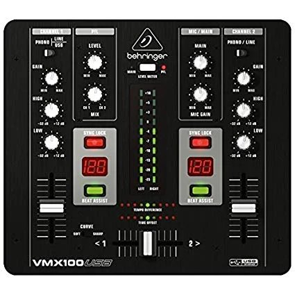 Behringer VMX100USB Professional 2 Channel DJ Mixer