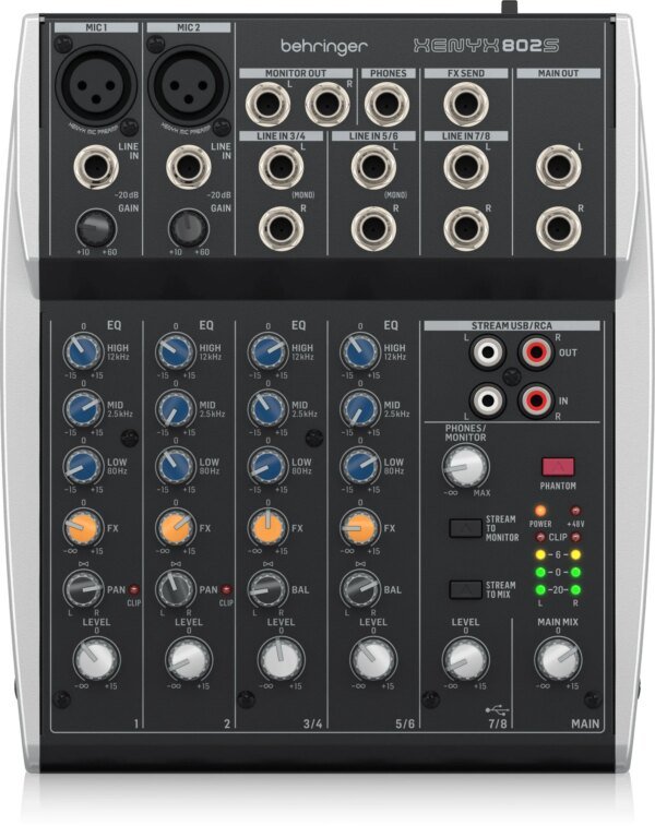 Behringer Xenyx 802S 8 Input Analog Mixer