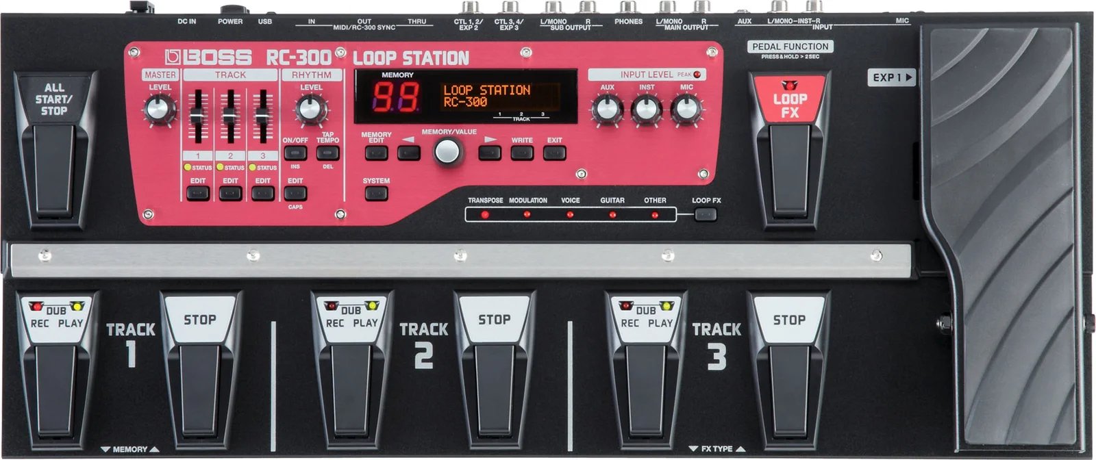 Boss RC300 Loop Station Guitar Effect with 3 Track Looper Pedal