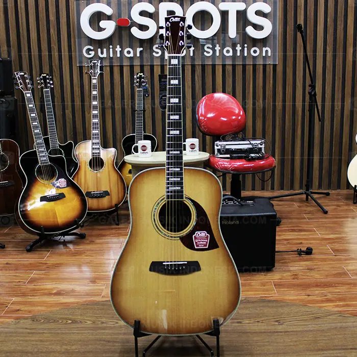 Cetta DR32SE NTB Acoustic Electric Guitar, Natural Vintage Burst Satin