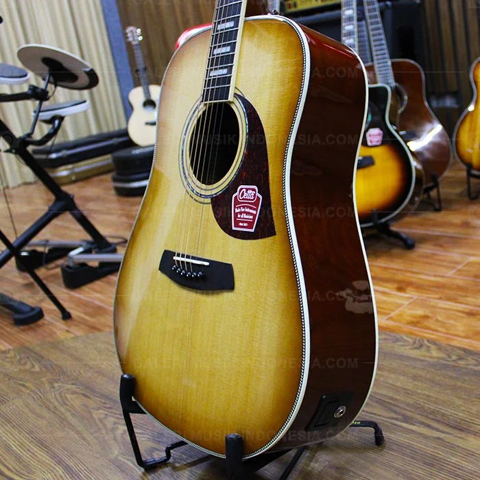 Cetta DR32SE NTB Acoustic Electric Guitar, Natural Vintage Burst Satin