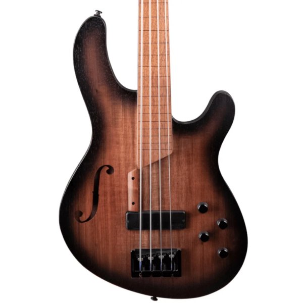 Cort Artisan B4FL MHPZ OPTA Fretless 4 String Electric Bass Guitar, OPTB