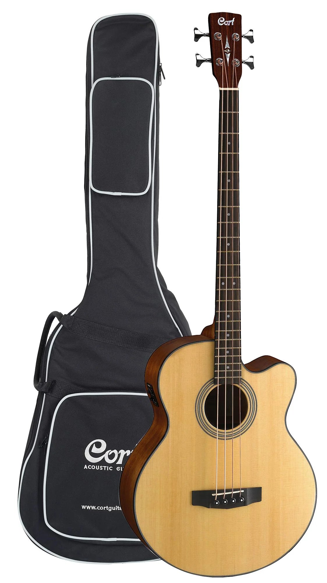 Cort SJB5F NS Acoustic Bass Guitar with Bag