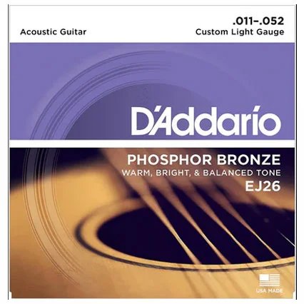 D Addario EJ26 Phosphor Custom Light Acoustic Guitar Strings