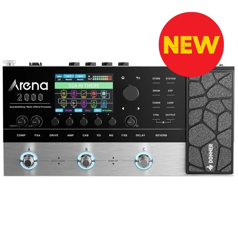 Donner Arena 2000 Multi Effect Guitar Pedal AMP Modeling Multiple Effects Processor