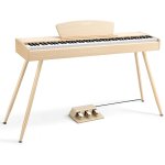 products donner ddp 80 natural wood 88 key weighted digital piano with stand and 3 pedal a151534