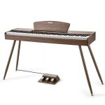 products donner ddp 80 walnut wood 88 key weighted digital piano with stand and 3 pedal a151528