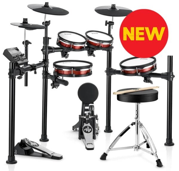 Donner DED 200 MAX Electronic Drum Set 5 Drum, 3 Cymbal with Headphone and Drum Throne