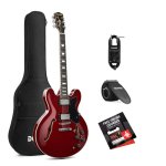products donner djp 1000r semi hollow body double cutaway electric guitar cherry color a166605