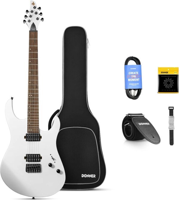 Donner DMT 100W Solid Body Electric Guitar, Matte Finish for Beginner Kits with Bag, Strap, Cable