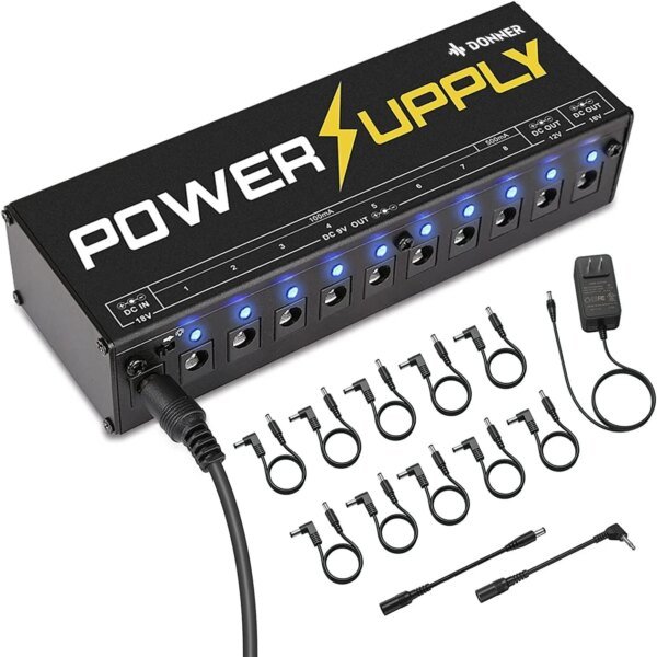 Donner DP 01 Guitar Power Supply 10 Isolated DC Output for 9V/12V/18V Effect Pedal