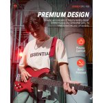products donner dpj 100r 4 string pj style electric bass full size for beginner with bag guitar strap guitar cable red a166722