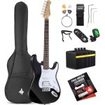 products donner dst 100b electric guitar for beginner kit black solid body hss pick up with all accessories a166629
