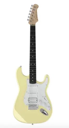 Donner DST 100W Solid Body Vintage White Electric Guitar Kit with Amplifier, Bag, Tuner