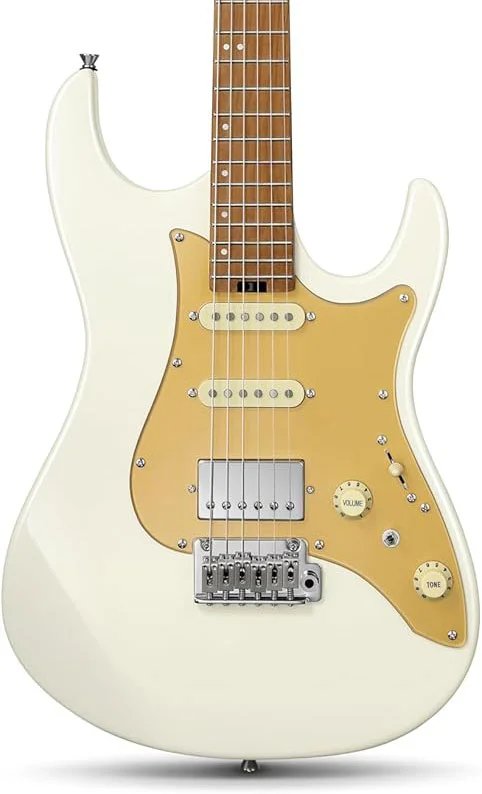 Donner DST 550 Electric Guitar HSS Pickup Solid Double Cut Poplar Body, White