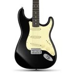 products donner dst 600 6 string electric guitar with sss pickup black a166655