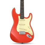 products donner dst 600 6 string electric guitar with sss pickup fiesta red a166648