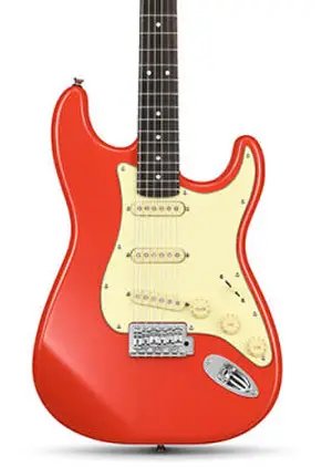 Donner DST 600 6 String Electric Guitar with SSS Pickup, Fiesta Red