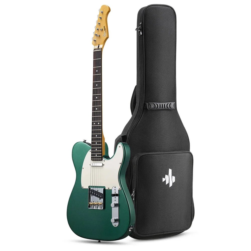 Donner DTL-600 Vintage Tele Electric Guitar, Sherwood Metallic Green with Gig Bag