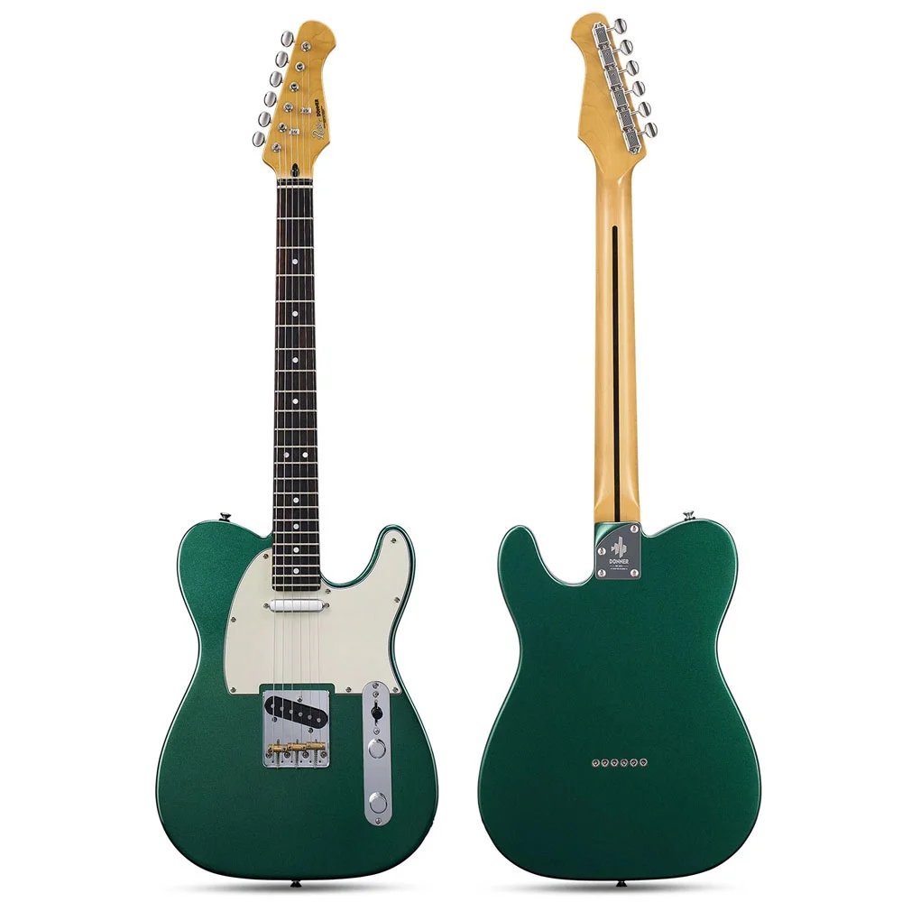 Donner DTL-600 Vintage Tele Electric Guitar, Sherwood Metallic Green with Gig Bag